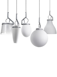 Luceplan GlassGlass Egg-Shaped Shade Ceiling Lamp by Paolo Rizzatto