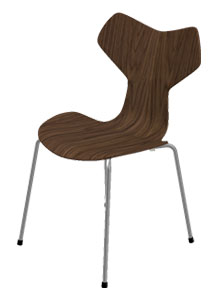 Fritz Hansen Grand Prix 3130 Wood Veneer Modern Chair