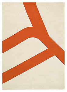 Gandia Blasco Contemporary Flat Rug Orange by Mario Ruiz