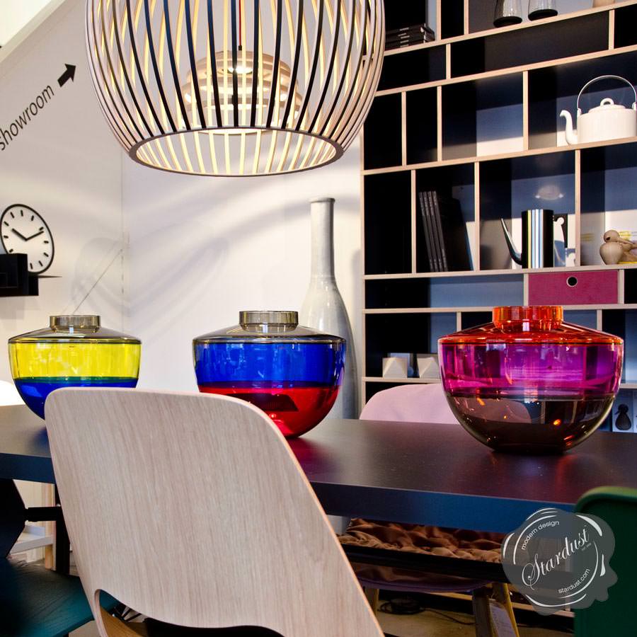 Kartell Shibuya Vase by Christophe Pillet in Grey Blue Cherry Stardust