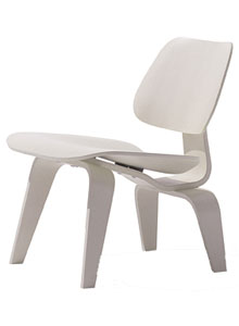 Herman Miller Molded Plywood Lounge Chair LCW White Stain by Charles and Ray Eames