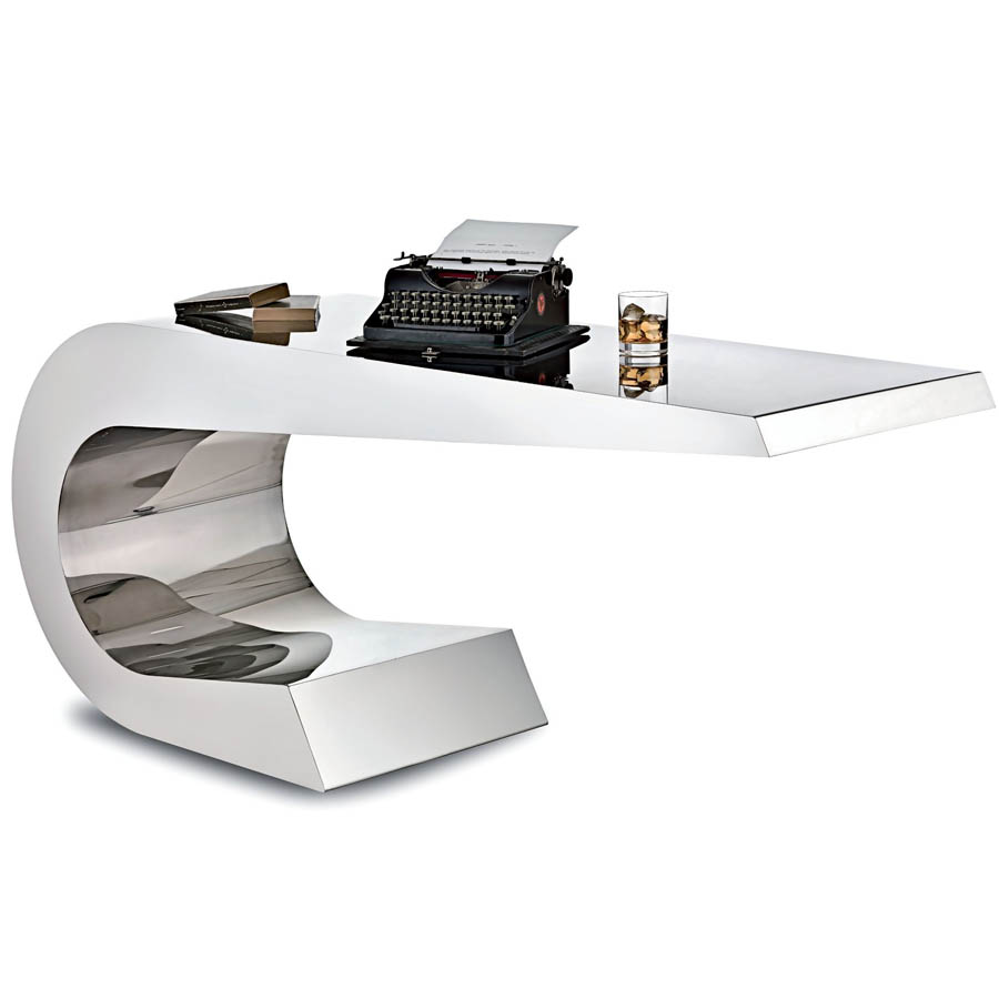 Mid Century Modern Home Office Desk Stainless Steel xl3