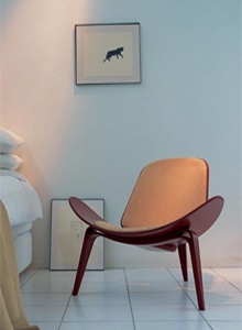 Carl Hansen CH07 Shell Lounge Chair in Beech Black Lacquer and Hallingdal<br>by Hans J Wegner