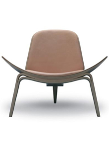 Carl Hansen CH 07 Shell Lounge Chair in Walnut Lacquer and Glove 210<br>by Hans J Wegner