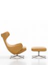 Vitra Grand Repos Lounge Chair and Ottoman - Leather upholstery