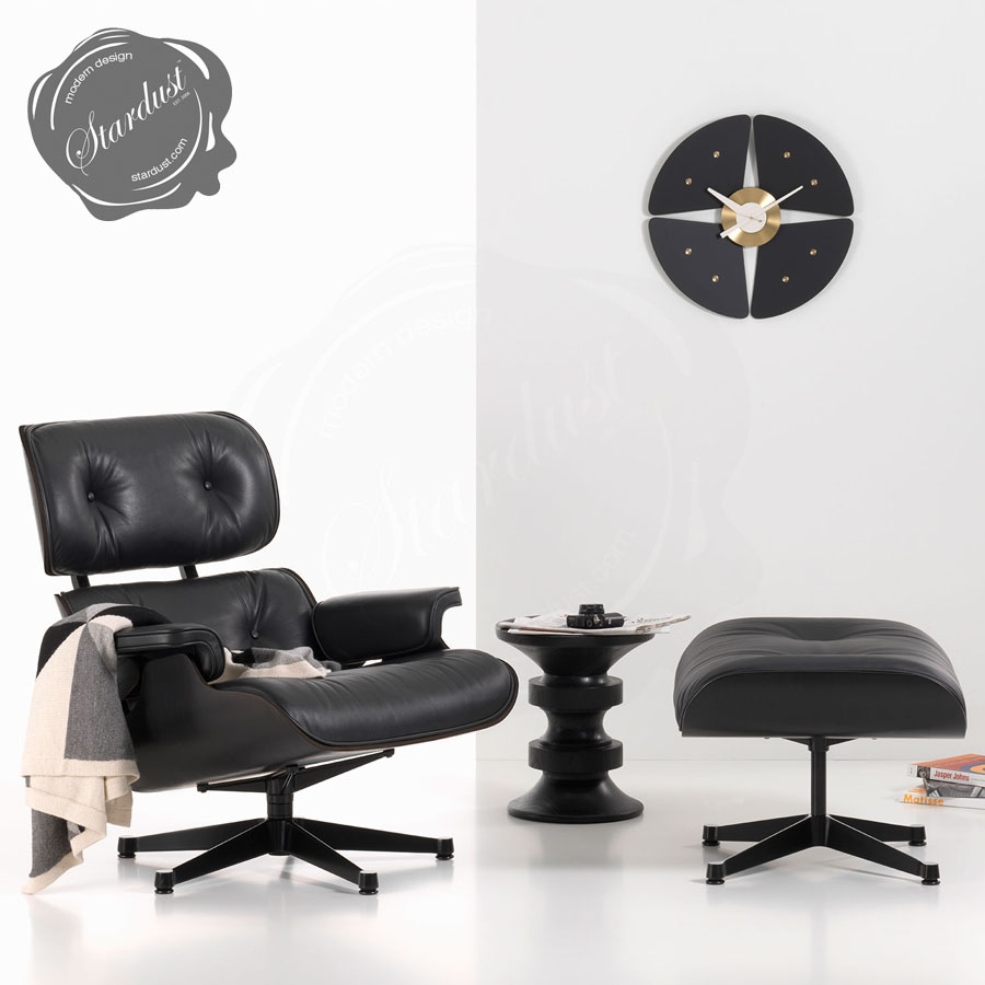 Vitra Nelson Petal Clock by Nelson in Black Stardust