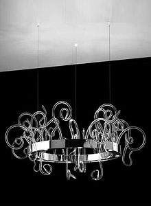 Leucos Aspid S95 Modern 16 Light Murano Glass Chandelier