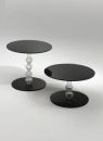 Glas Italia Calice Round Glass End Table in Black by Piero Lissoni