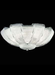 Barovier Toso Murano Glass Plisse Ceiling Light Fixture