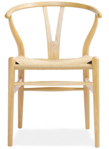 Hans Wegner CH24 Wisbhone Chair Oak Lacquer w. Natural Papercord Seat