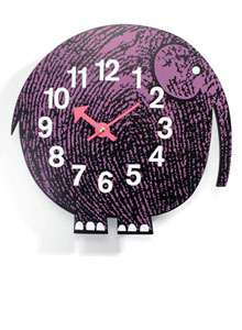 Vitra Elihu Elephant Clock by George Nelson :  clocks art wall art purple