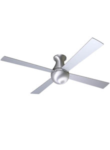 Modern Fan Ball Hugger Brushed Aluminum 52