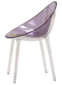 Kartell Mr. Impossible Chair Transparent Purple by Philippe Starck