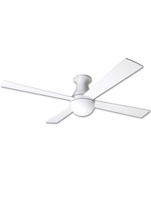 Modern Fan Ball Hugger Gloss White 52 inch Ceiing Fans