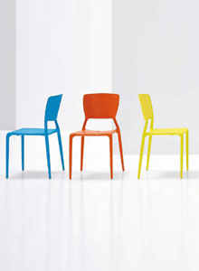 Bonaldo Viento Chair Solid Modern Dining or Office Chair
