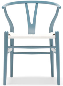 Blue Wishbone Chair