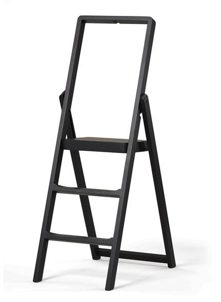 3-Step Wooden Folding Ladder by Design House Stockholm with Handrail