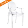 Kartell Louis Ghost Modern Clear Dining Armchair by Philippe Starck (Set of 4)