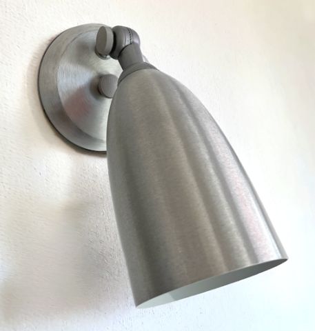 Mid Century Modern Outdoor Single Bullet/Cone Wall Sconce in Aluminum
