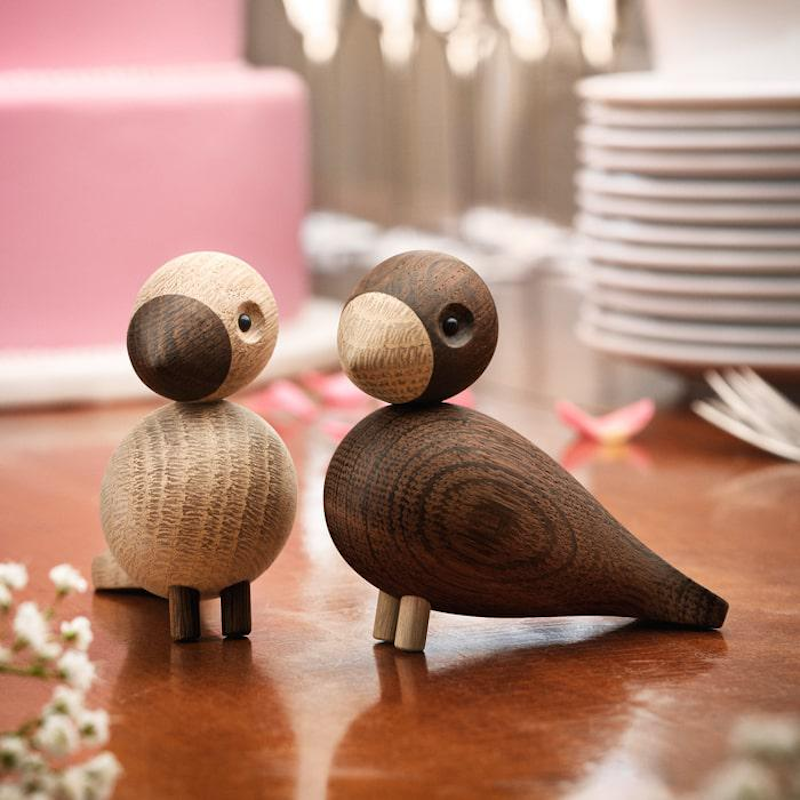 Lovebirds Wooden Danish Bird Sculptures by Kay Bojesen