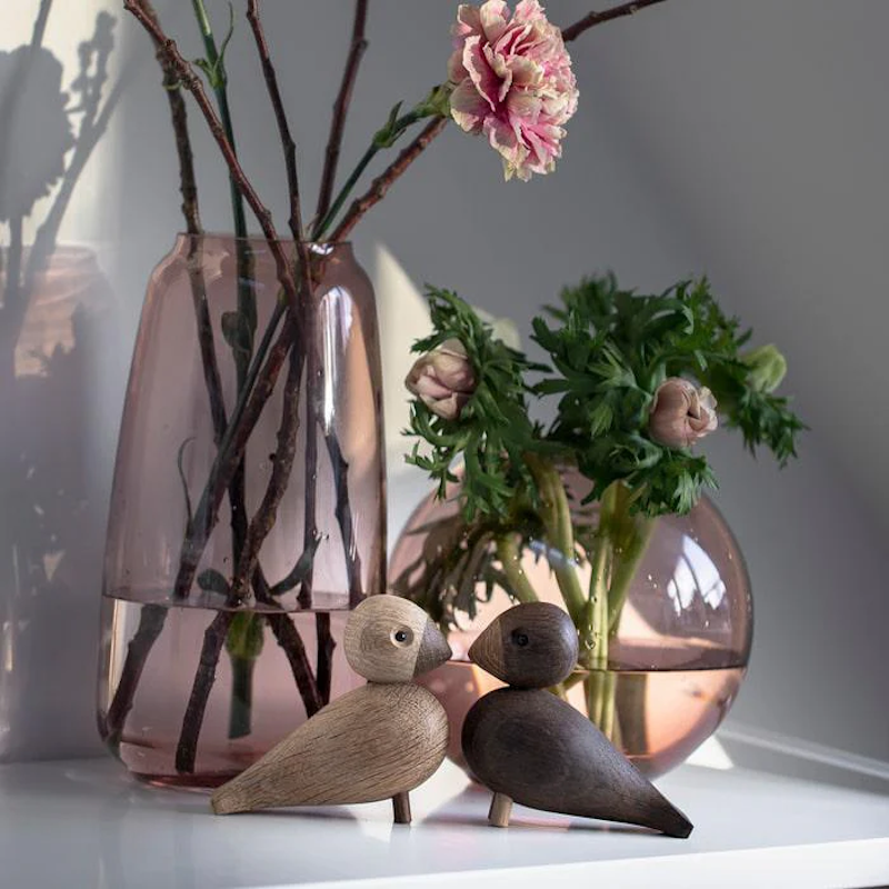 Lovebirds Wooden Danish Bird Sculptures by Kay Bojesen
