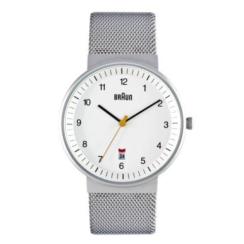 Braun BN-32WHS Men's Stainless Steel Mesh Modern Watch - White