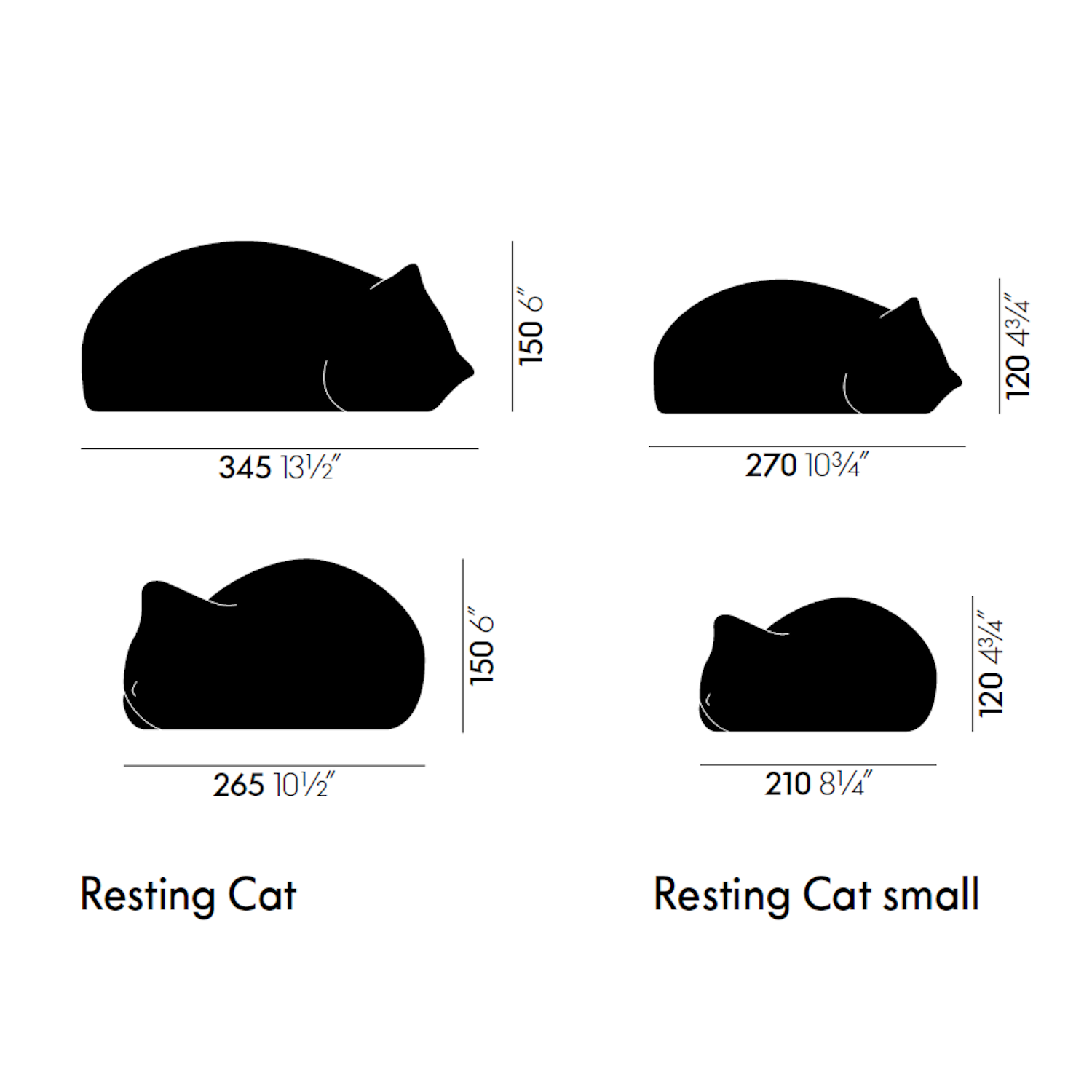 Vitra Resting/Sleeping Cat Home Decor Figurine in Porcelain by