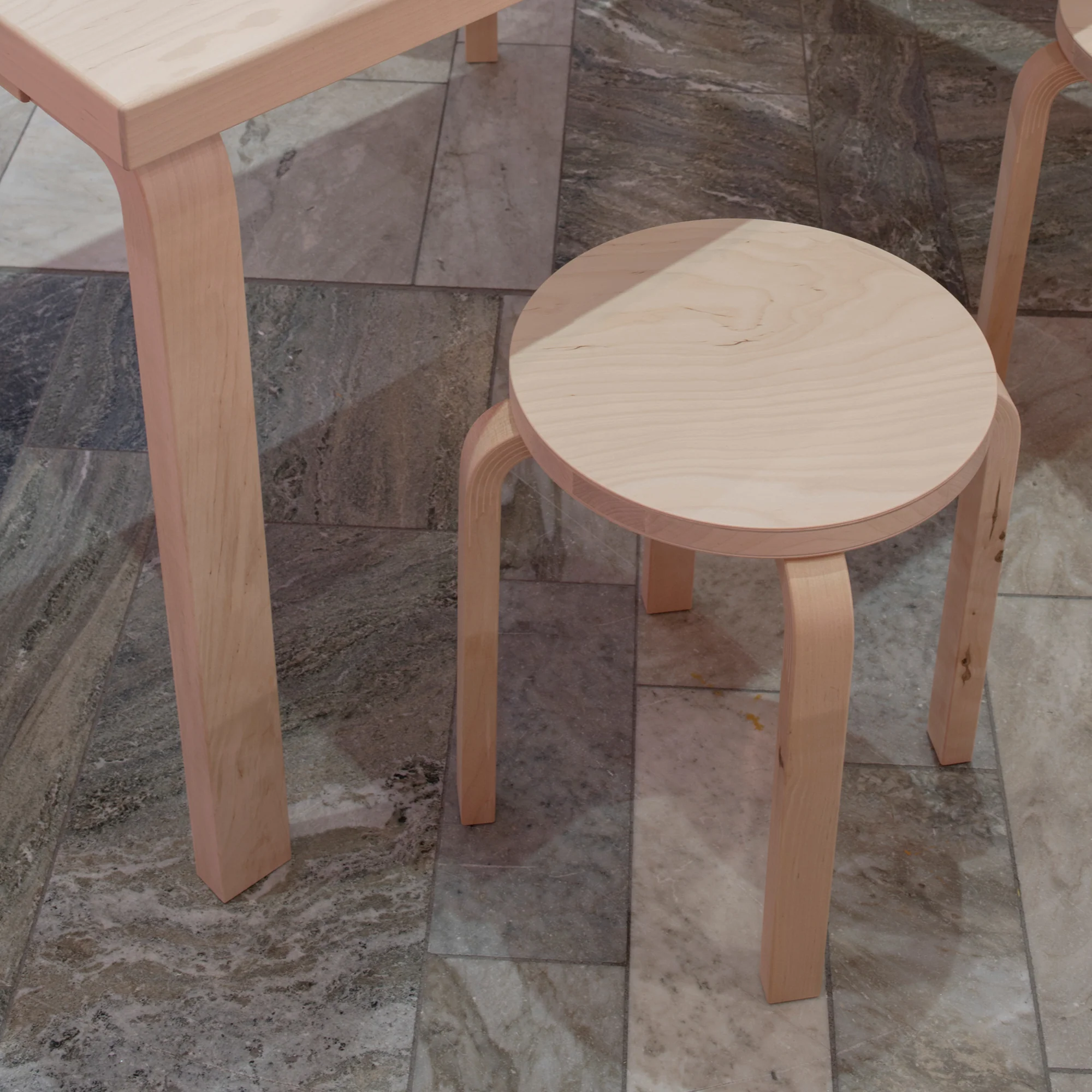 Artek Stool E60 by Alvar Aalto Stardust Modern