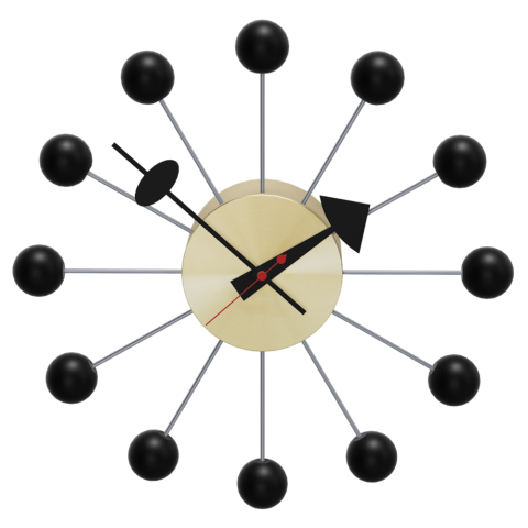Vitra Wall Clock by George Nelson - Black/Brass Ball Clock