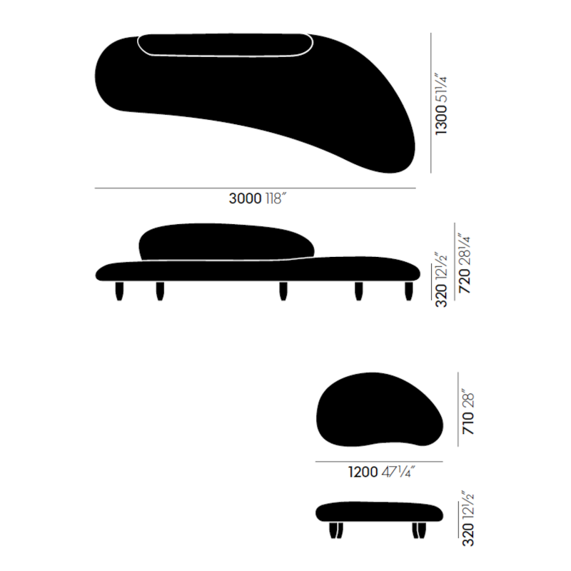 Vitra Freeform Sofa by Isamu Noguchi Stardust Modern