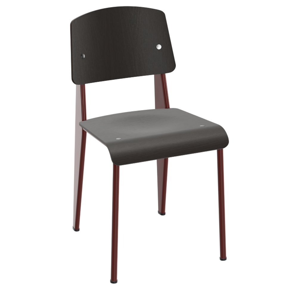 Vitra ベジタルチェア ダークブラウン Vitra Standard Chair by Jean Prouve - Dark Oak with Protective