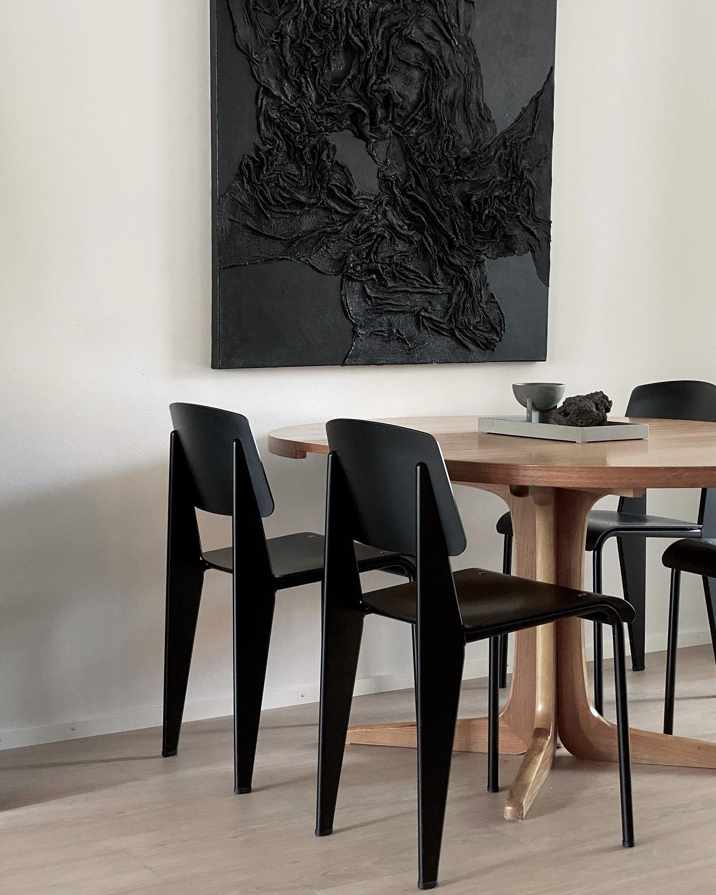 Vitra Standard Chair by Jean Prouve - Dark Oak with Protective