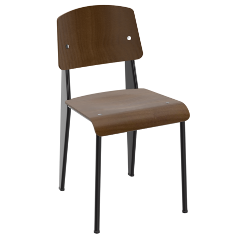 Vitra Standard Chair by Jean Prouve - Black Pigmented Walnut