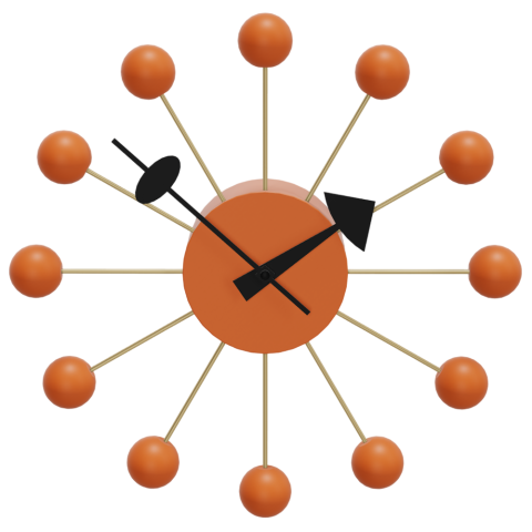 Vitra Wall Clock by George Nelson - Orange Ball Clock