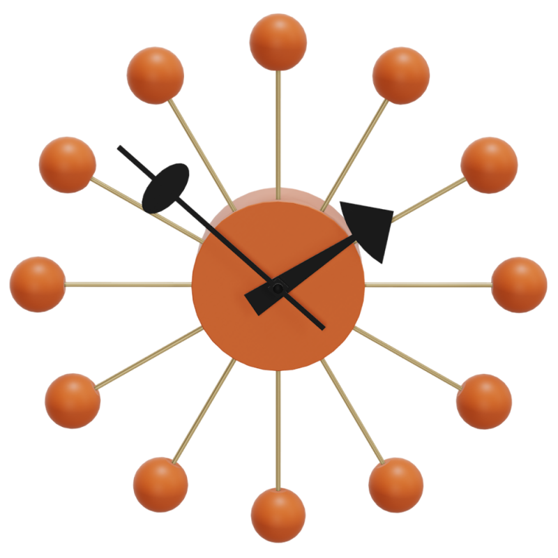 Vitra Wall Clock by George Nelson - Orange Ball Clock Stardust Modern