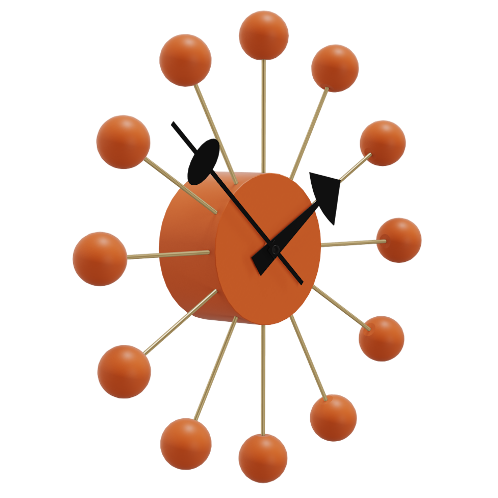 Vitra Wall Clock by George Nelson - Orange Ball Clock Stardust Modern