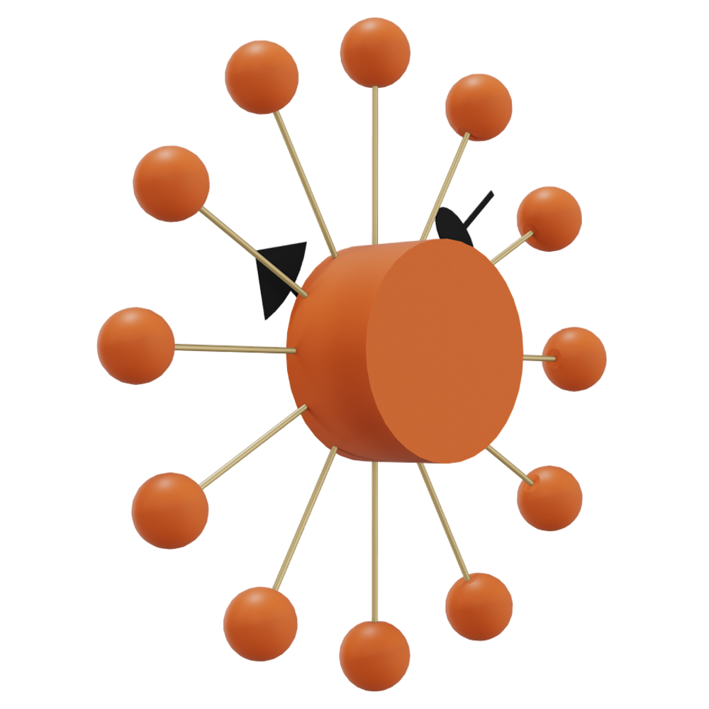 Vitra Wall Clock by George Nelson - Orange Ball Clock Stardust Modern
