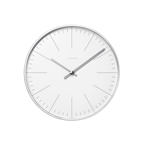 JUNGHANS Max Bill Wandhur Modern White Wall Clock with Lines