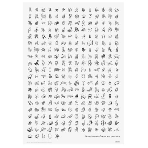 Bruno Munari — Queste non son tutte, Chair and Armchair Poster