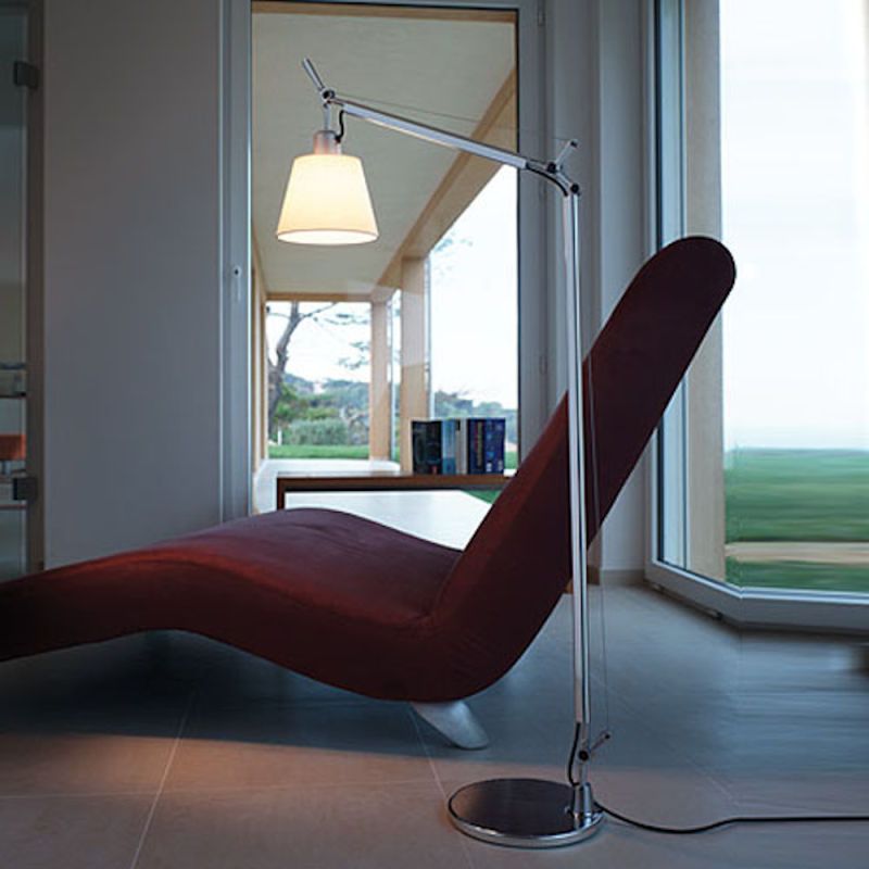 Artemide TOLOMEO Reading Floor Lamp with Shade by Michele De