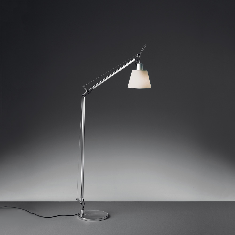 Artemide TOLOMEO Reading Floor Lamp with Shade by Michele De