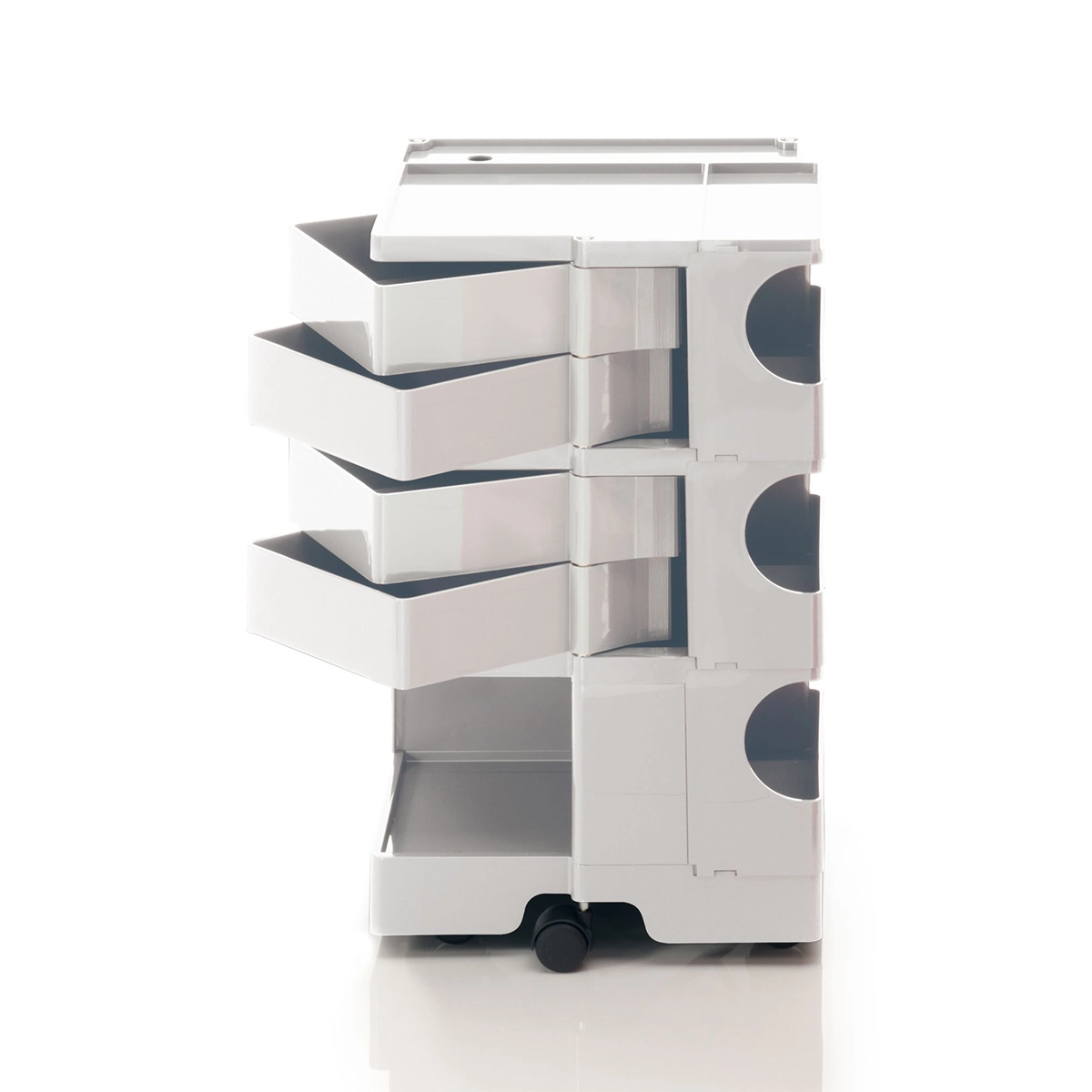 Joe Colombo Boby Trolley B34 — 3 Sections, 4 Drawers | B-Line