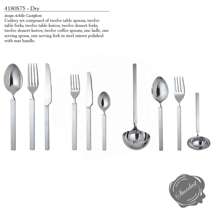Alessi Dry Piece Deluxe Flatware Set S Dry Cutlery - Alessi alessi dry piece deluxe flatware set s dry cutlery - alessi