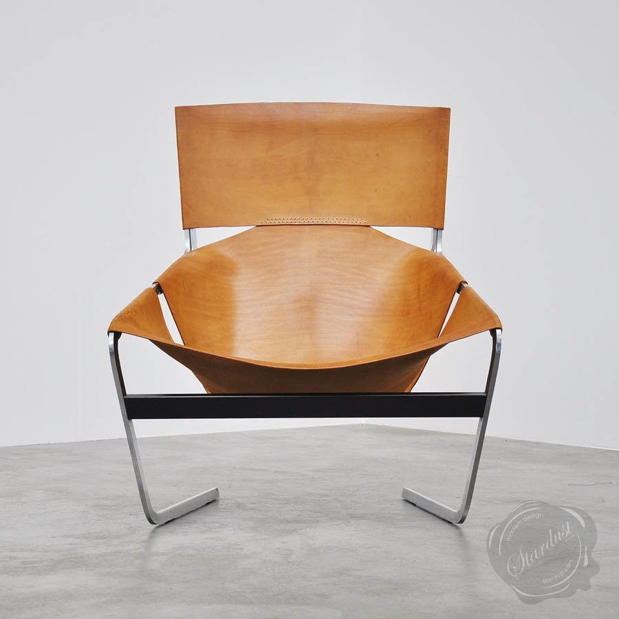 artifort 1963 saddle leather f444 butterfly sling chair black or