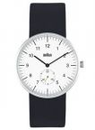 Braun Men's BN0024WHBKG Analog Wrist Watch Black Leather Band - White