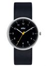 Braun Men's Analog Watch Black Face, Black Leather Band 38mm