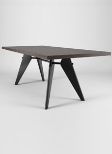 Vitra EM Table by Jean Prouve in Solid Smoked Oak