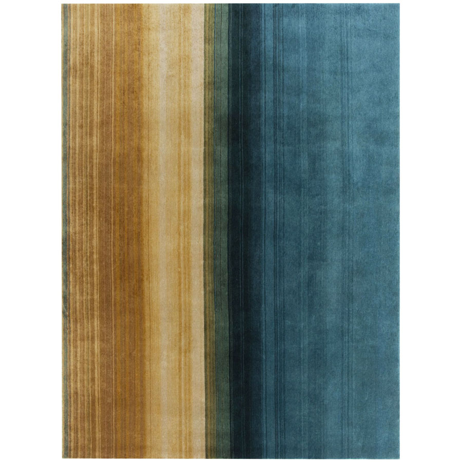 Gandia Blasco Paysages Landscape Rug Multi Stripe Brown Cream Blue Stardust