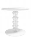 Glas Italia Calice Round Glass End Table in White by Piero Lissoni