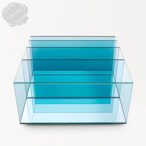 Glas Italia Deep Sea Aqua Blue Glass Coffee Table